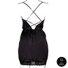 Schwarzes atemberaubendes Minikleid mit gekreuzten Trägern und edler Spitze von Le Désir by Shots – Ansicht 12