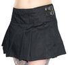 Falten-Minirock aus robustem Stretch-Denim Schwarz | Black Pistol