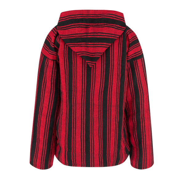 Traditioneller Baja-Hoodie im Ethno-Look Schwarz Rot | Black Pistol