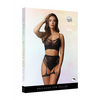 Schwarzes atemberaubendes BH Set mit hoch tailliertem Riemchenhöschen von Le Désir by Shots – Ansicht 2