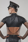 Militärisches Crop-Top mit Schulterklappen und Patches | Regnes Fetish Planet