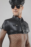 Militärisches Crop-Top mit Schulterklappen und Patches | Regnes Fetish Planet