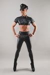 Militärisches Crop-Top mit Schulterklappen und Patches | Regnes Fetish Planet
