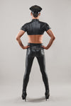 Militärisches Crop-Top mit Schulterklappen und Patches | Regnes Fetish Planet