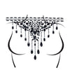 Schwarzer fesselnder Choker Körperschmuck mit glänzenden edlen Strasssteinen | Leg Avenue