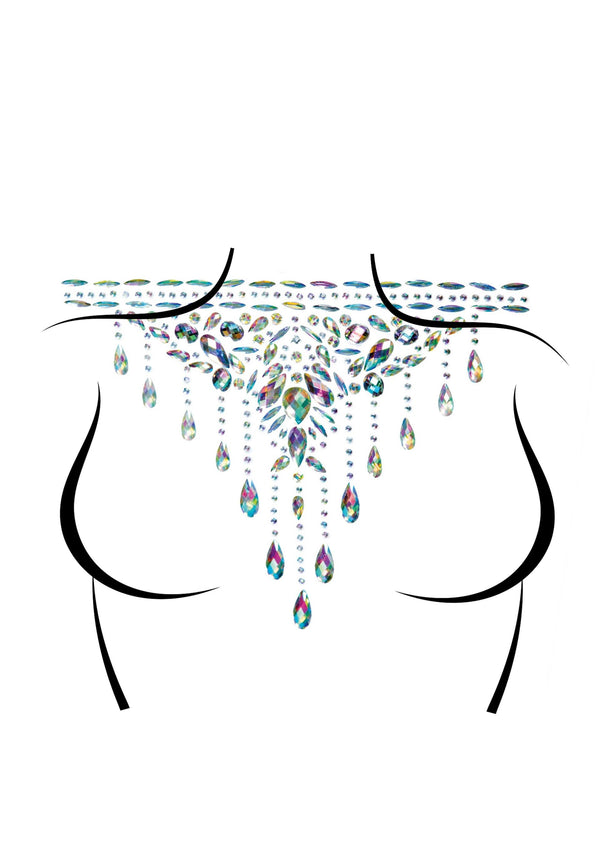Transparentes funkelndes Choker Körperklebejuwel mit luxuriösen Strasssteinen von Leg Avenue