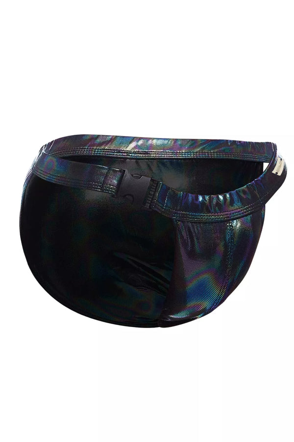 Brazilian Herren-Slip mit seitlichem Clip-Verschluss Schwarz | CUT4MEN