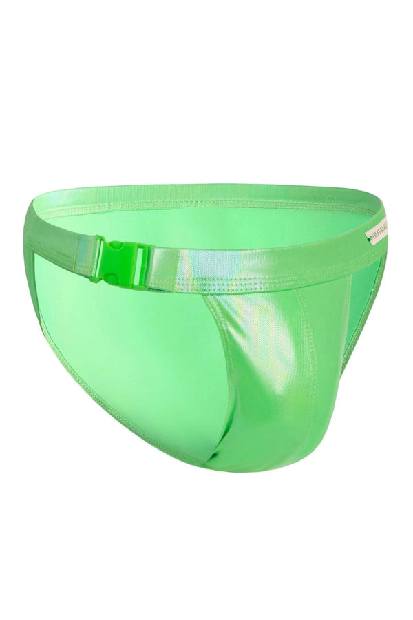 Brazilian Herren-Slip mit seitlichem Clip-Verschluss Grün | CUT4MEN