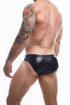 Wetlook Herren-Slip mit Druckknöpfen Schwarz | CUT4MEN