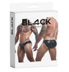 Wetlook Herren-Slip mit Druckknöpfen Schwarz | CUT4MEN