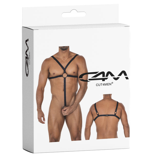 Herren-Harness mit Metallringen Schwarz | CUT4MEN