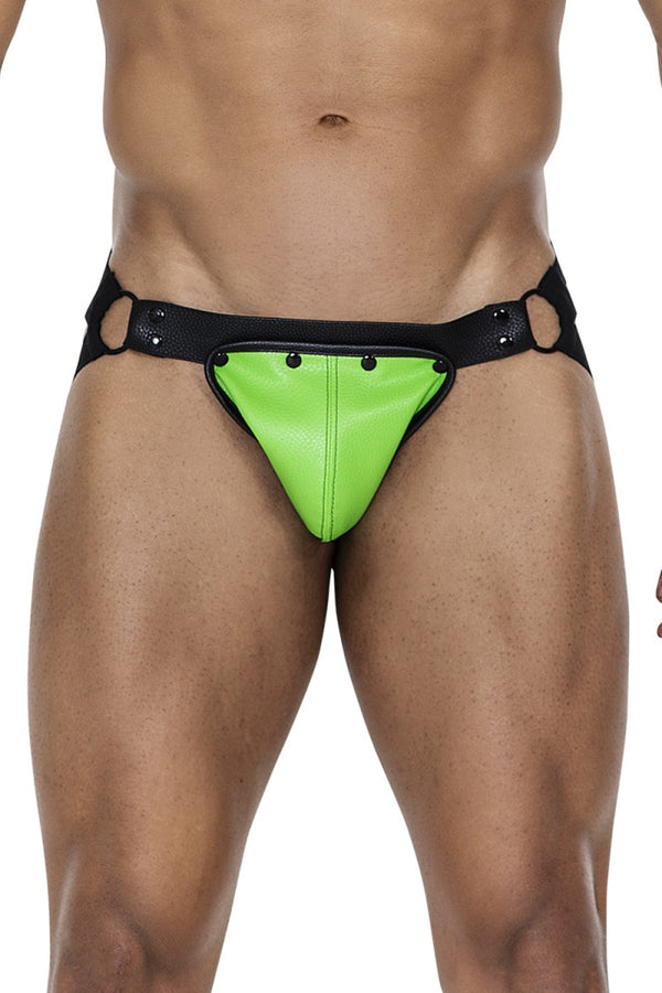 Herren Jock Snap mit Metallringen und Druckknöpfen Grün | CUT4MEN