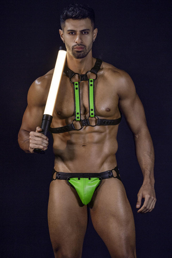Herren Jock Snap mit Metallringen und Druckknöpfen Grün | CUT4MEN