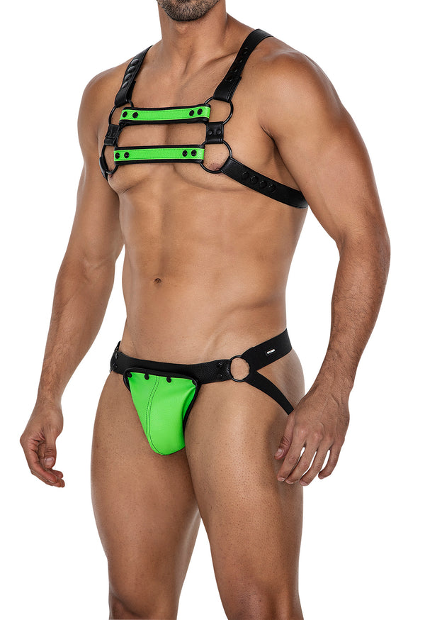 Herren Jock Snap mit Metallringen und Druckknöpfen Grün | CUT4MEN