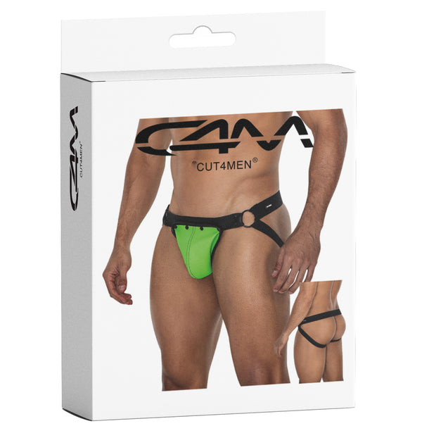 Herren Jock Snap mit Metallringen und Druckknöpfen Grün | CUT4MEN
