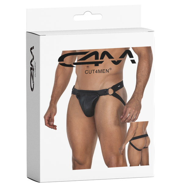 Herren Jock Snap mit Metallringen und Druckknöpfen Schwarz | CUT4MEN