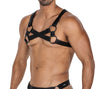 Herren-Brust-Harness mit Metallringen und Druckknöpfen Schwarz | CUT4MEN