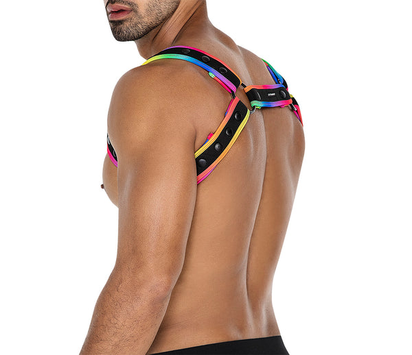 Herren-Brust-Harness mit Metallringen - Pride Edition | CUT4MEN