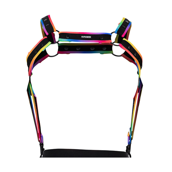 Herren-Brust-Harness mit Metallringen - Pride Edition | CUT4MEN