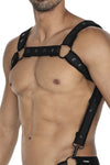 Herren-Brust-Harness mit Metallringen Schwarz | CUT4MEN