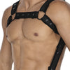 Herren-Brust-Harness mit Metallringen Schwarz | CUT4MEN