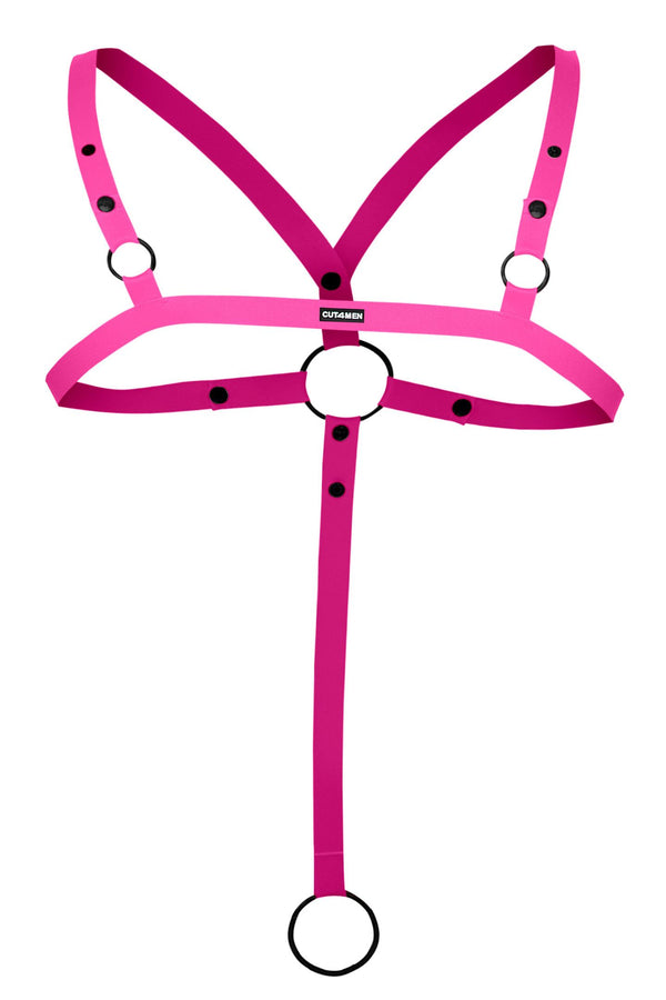 Herren-Harness mit Metallringen Pink | CUT4MEN