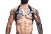 Herren-Brust-Harness mit Metallringen und Kettendetail Schwarz | CUT4MEN