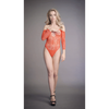 Roter atemberaubender schulterfreier Teddy mit feiner floraler Spitzenoptik von Le Désir by Shots – Ansicht 7