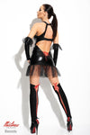 Wetlook-Minikleid - Martha - Set inkl. T-String, Strümpfe & Armstulpen | Demoniq
