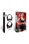 Edles Lack-Top TDBettina001 in Schwarz mit raffiniertem Dekolleté | Demoniq SALE