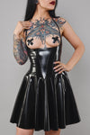 Verführerisches Lack-Minikleid TDJutta001 mit Schnürung | Demoniq