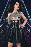 Verführerisches Lack-Minikleid TDJutta001 mit Schnürung | Demoniq