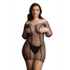 Schwarzes atemberaubendes kurzärmliges Minikleid in raffinierter Netzoptik von Le Désir by Shots – Ansicht 8