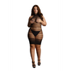 Schwarzes atemberaubendes hochgeschlossenes Minikleid mit aufregendem Streifenmuster von Le Désir by Shots – Ansicht 8