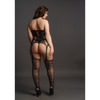 Schwarzer verführerischer Bodystocking mit elegantem Spitzenmuster von Le Désir by Shots – Ansicht 12