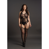 Schwarzer verführerischer Bodystocking mit elegantem Spitzenmuster von Le Désir by Shots – Ansicht 13