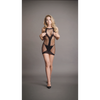 Schwarzes verführerisches Mininetzkleid mit V-Akzent von Le Désir by Shots – Ansicht 7