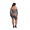 Blaues verführerisches Netz Minikleid mit betontem Ausschnitt von Le Désir by Shots – Ansicht 11