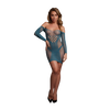 Blaues verführerisches Netz Minikleid mit betontem Ausschnitt von Le Désir by Shots