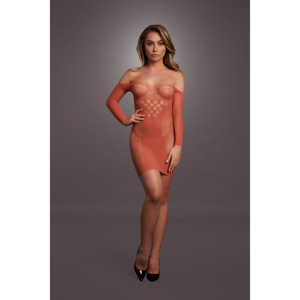 Rotes atemberaubendes langärmliges Minikleid mit aufregenden Cut Outs | Le Désir by Shots
