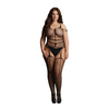 Schwarzer aufregender Bodystocking mit integrierten Strapsen im schicken Shredding Stil von Le Désir by Shots – Ansicht 8