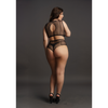 Schwarzes verführerisches Netzset mit bauchfreiem Top und Taillenslip von Le Désir by Shots – Ansicht 6