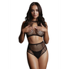 Schwarzes verführerisches Netzset mit bauchfreiem Top und Taillenslip von Le Désir by Shots – Ansicht 8