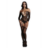 Schwarzer aufreizender Bodystocking mit tiefem V Ausschnitt und Strumpfhaltern von Le Désir by Shots – Ansicht 5