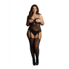 Schwarzer eleganter Bodystocking mit feinem Spitzenmuster und Strass von Le Désir by Shots – Ansicht 8