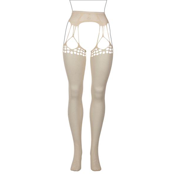 Fleischfarbene verführerische Strapsstrumpfhose im wilden Netzdesign von Le Désir by Shots – Ansicht 14