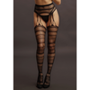 Schwarze verführerische Strapsstrumpfhose mit elegantem Streifenmuster von Le Désir by Shots – Ansicht 5