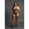 Schwarzer aufregender Bodystocking mit offenen Cups und edler Rückennaht von Le Désir by Shots – Ansicht 12