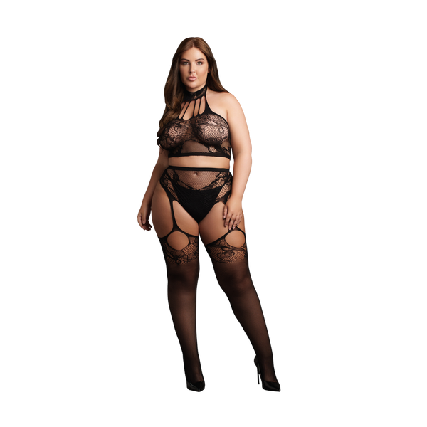 Schwarzes atemberaubendes zweiteiliges Dessous Set mit edler Spitze von Le Désir by Shots – Ansicht 8