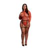 Roter verführerischer Bodysuit mit goldenen Glitzerdetails | Le Désir by Shots